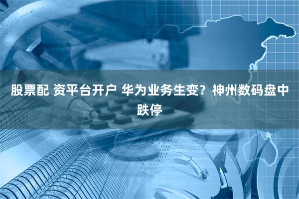 股票配 资平台开户 华为业务生变？神州数码盘中跌停